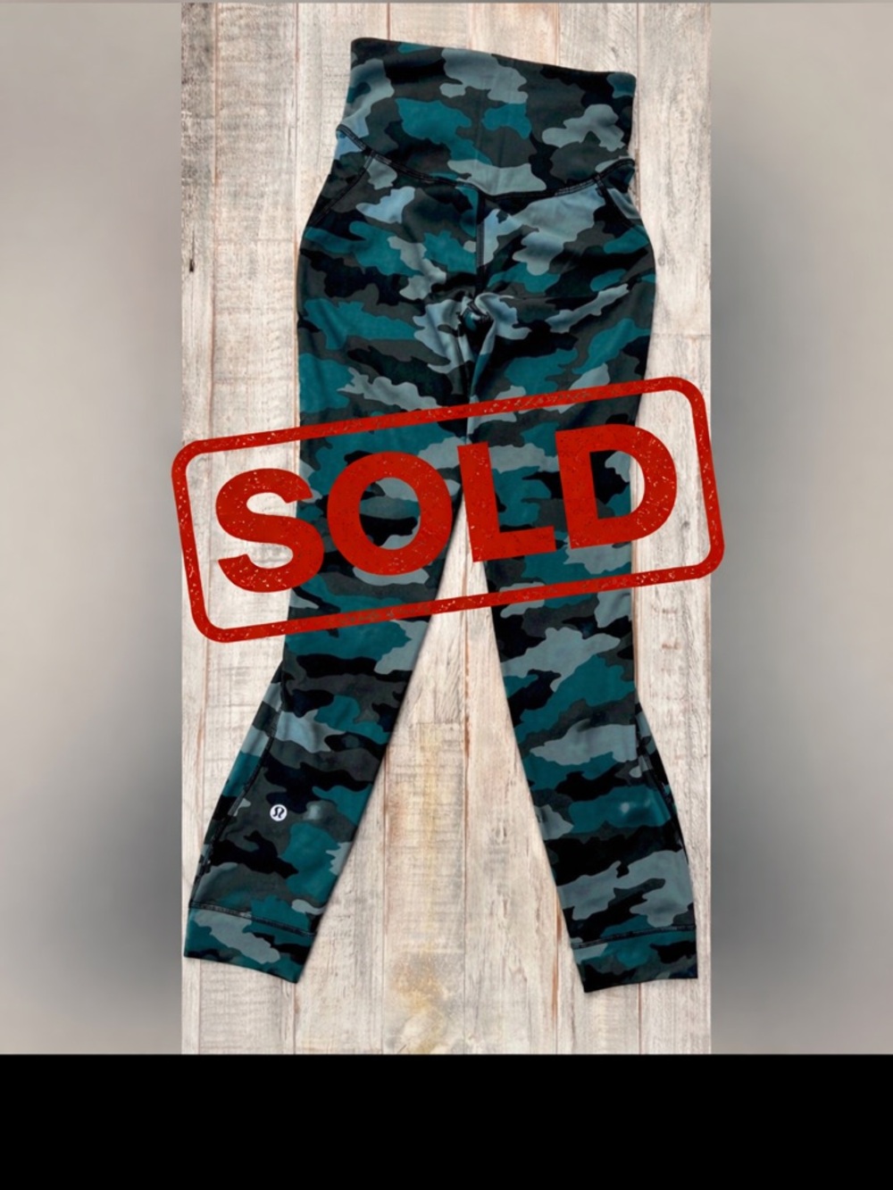 Kids Lululemon Swift Speed High-Rise Crop Camo Tidewater Teal Size 0